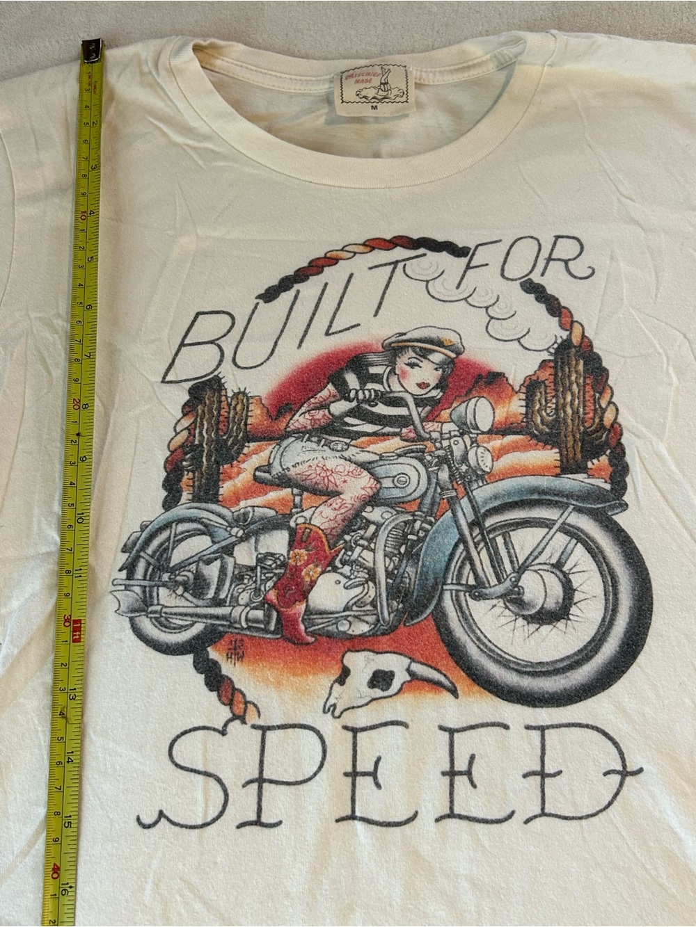 Mischief Made Built For Speed Tshirt Womens Size M medium Distressed tattoo alt